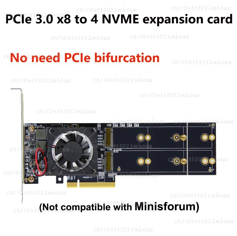 PEX8747 Chip PCIe 3.0 X8 Quad  - đánh giá và giá Quad M.2 Nvme Pcie Bifurcation Card